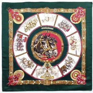 HERMES Carre90 CHEVAUX DE TRAIT Silk Scarf 😍🐴🐎🔥